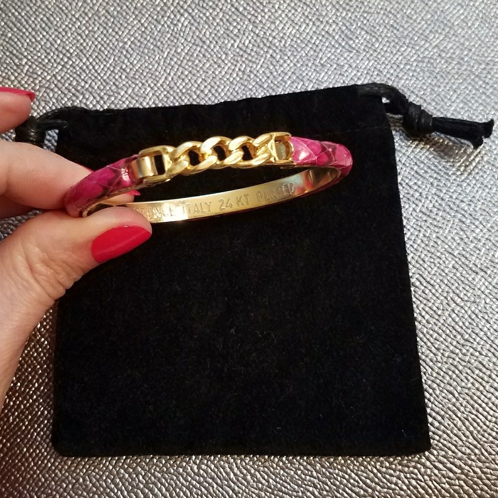Pink snakeskin bracelet